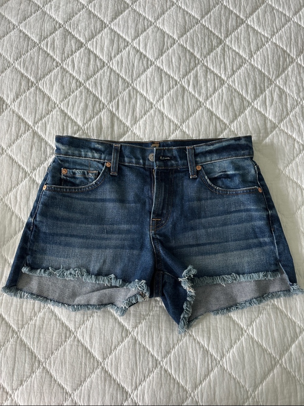 7 for All Mankind Denim Frayed Hem Women's Shorts